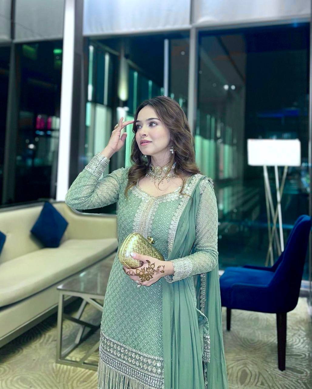 Heavy Embroidered Sharara Set with Sparkling 5mm Sequins and Elegant Dupatta
