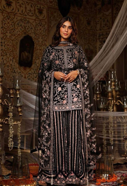 Exquisite Embroidered Top with 9K+ Stone Hand Work and Sarara Set with Fancy Dupatta