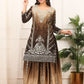Exclusive Designer Collection Shaded Chinon Silk Top-Plazzo Set With Heavy Embroidery Detailing