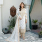 Designer White Embroidered Suit Set with Pant & Dupatta