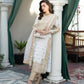 Designer White Embroidered Suit Set with Pant & Dupatta