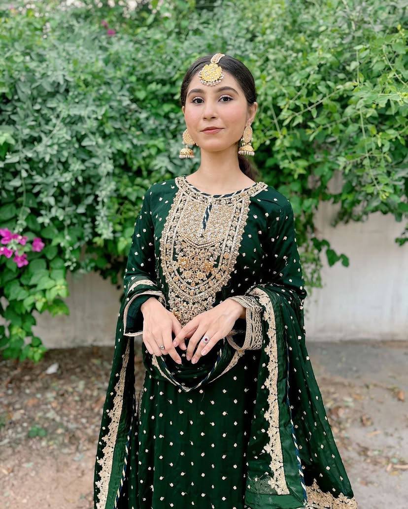 Partywear Fox Georgette Sharara Suit with Dupatta