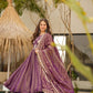 Luxury Partywear Gown with Palazzo & Embroidered Dupatta