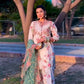 Chic Party Wear Ensemble Top with Farshi Plazzo in Heavy Printed Modal Silk and Sequin Embroidery