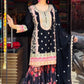 Stylish Party Look Black Designer Top and Palazzo with Coordinated Dupatta