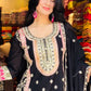 Stylish Party Look Black Designer Top and Palazzo with Coordinated Dupatta