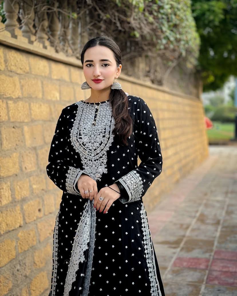 Partywear Fox Georgette Sharara Suit with Dupatta