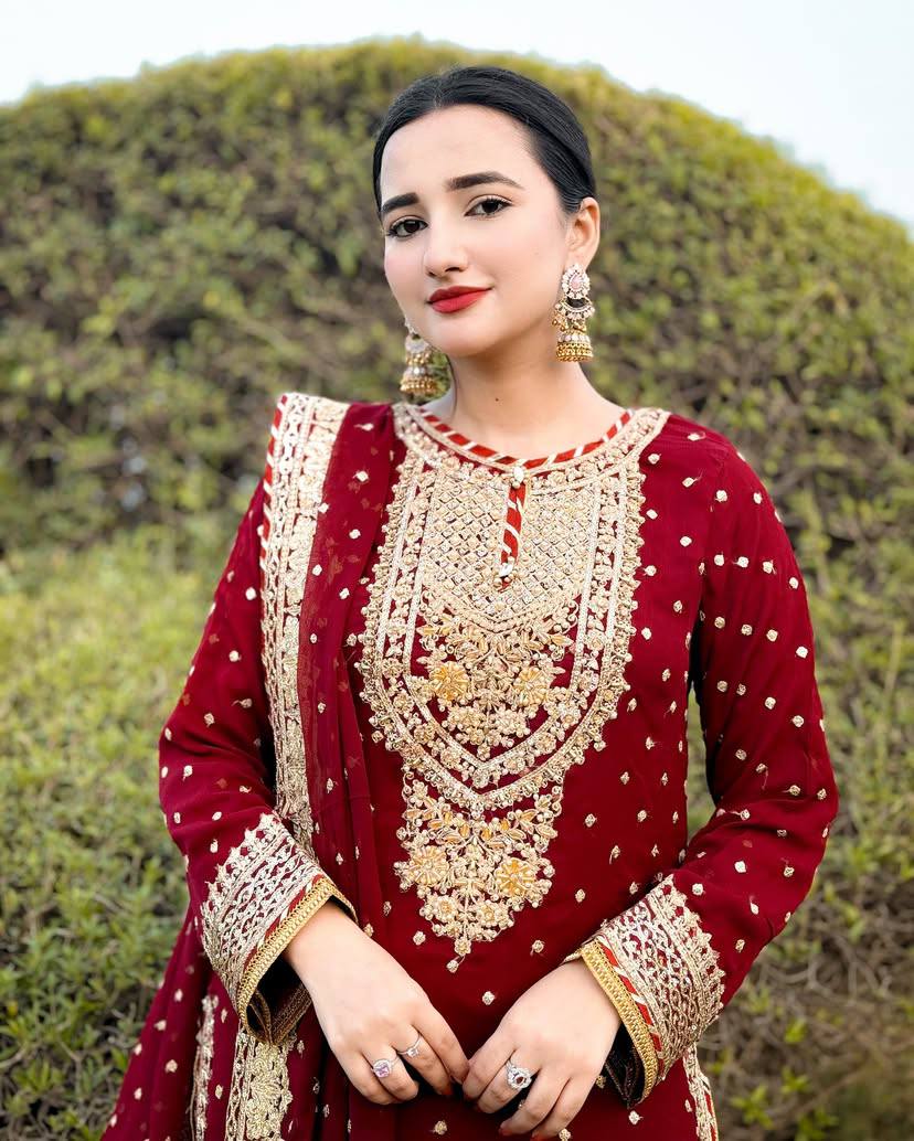 Partywear Fox Georgette Sharara Suit with Dupatta