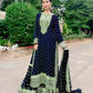 Partywear Fox Georgette Sharara Suit with Dupatta