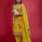Ready to Wear Designer Suit in Kundan Organza with Hand Mirror and Stone Embroidery