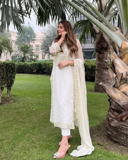 Ready to Wear Designer Set in Heavy Georgette with Sequin Embroidery