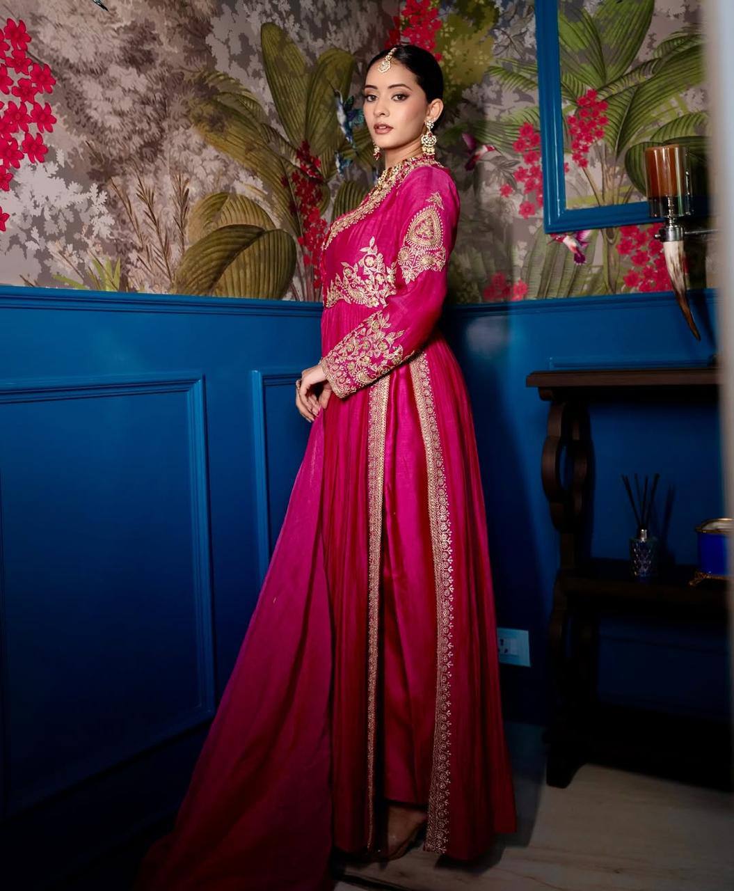 Dark Pink Elegance – Designer Embroidered Lehenga Ensemble