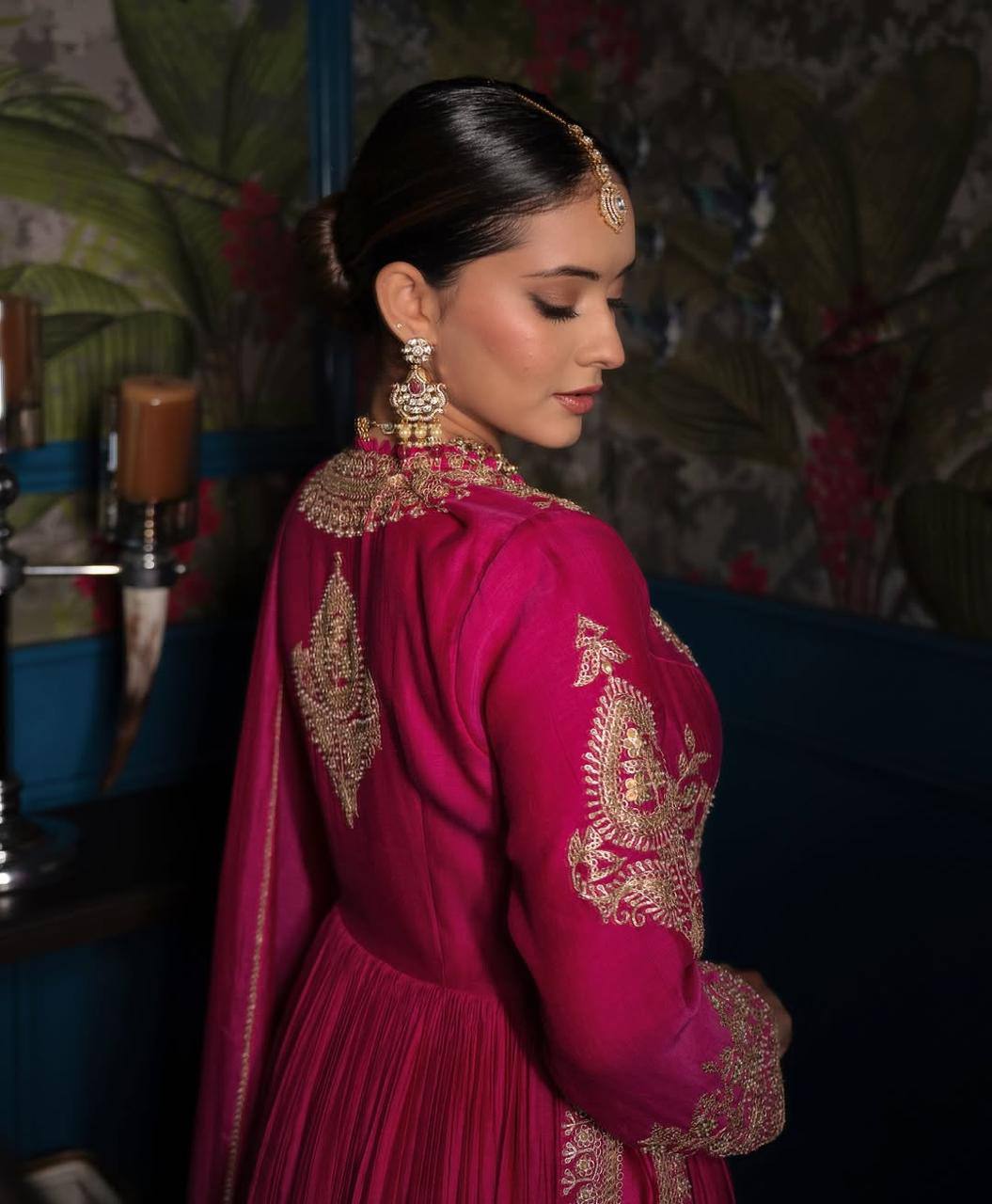 Dark Pink Elegance – Designer Embroidered Lehenga Ensemble