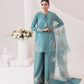 Designer Natural Crepe Farshi Palazzo Set with Bidas Val Moti & 3mm Sequence Embroidery