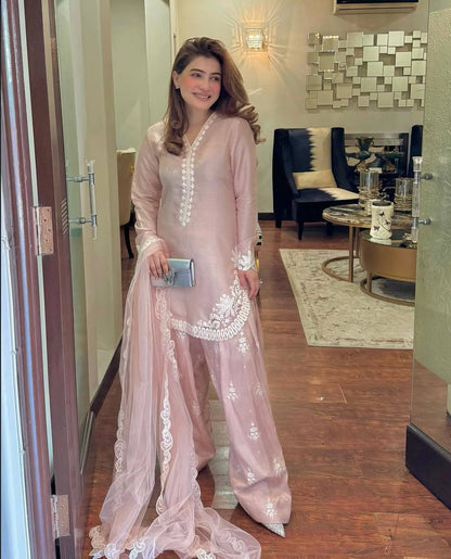 Ruhi -SRK Pure Natural Crepe Silk Farshi Set