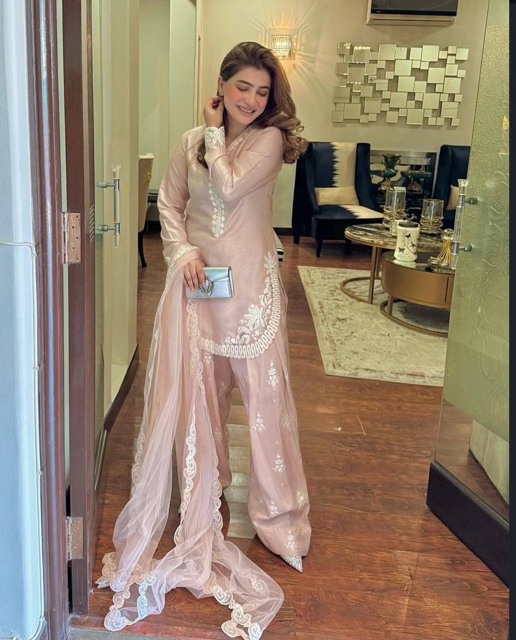 Ruhi -SRK Pure Natural Crepe Silk Farshi Set