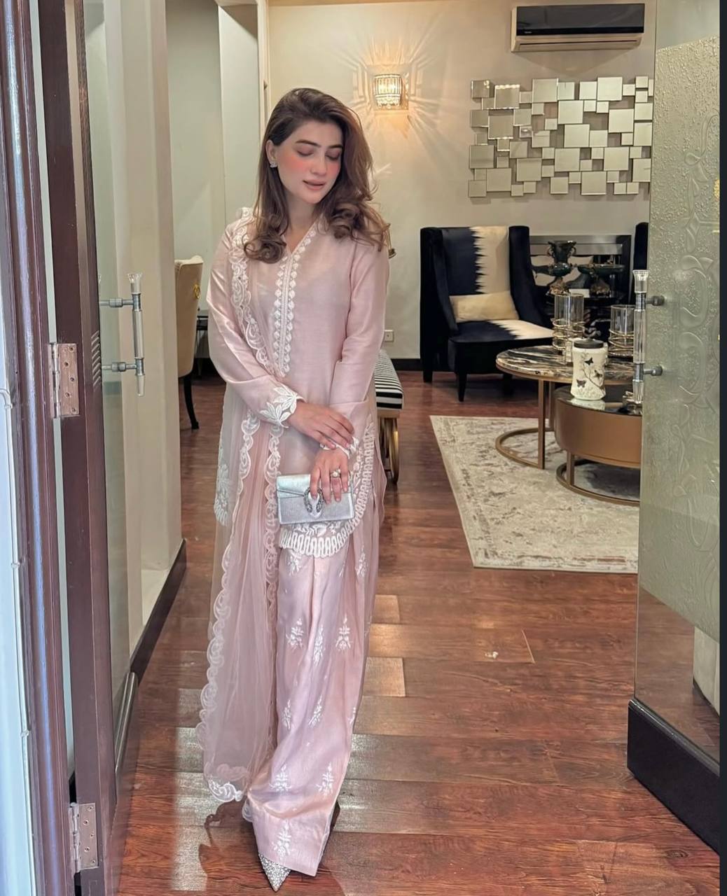 Ruhi -SRK Pure Natural Crepe Silk Farshi Set