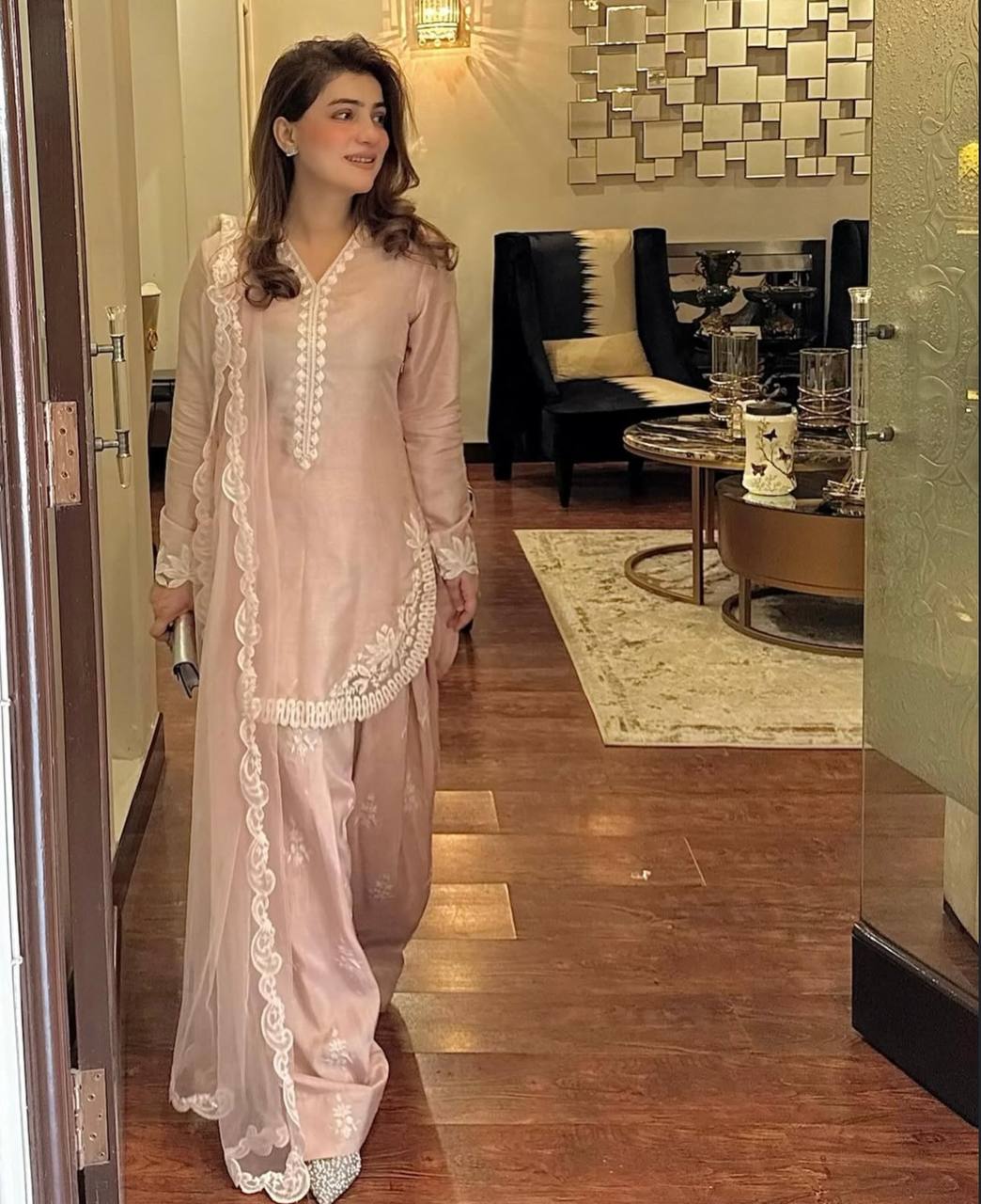 Ruhi -SRK Pure Natural Crepe Silk Farshi Set