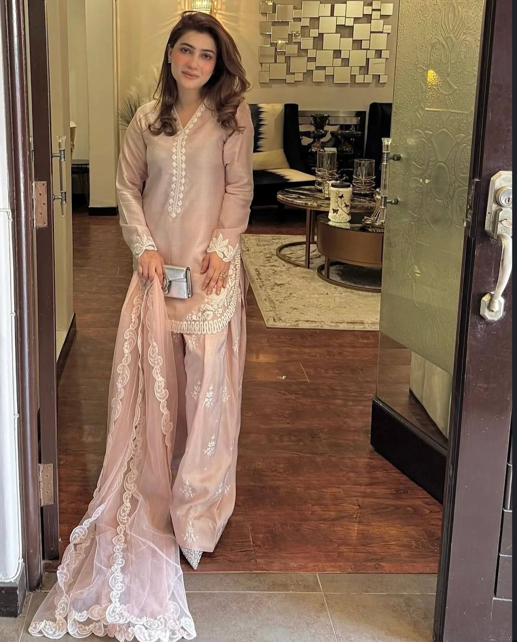 Ruhi -SRK Pure Natural Crepe Silk Farshi Set