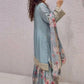 Embroidered Chinon Silk Set with Latkan, Tassels & Printed Dupatta