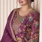 Premium Chinon Silk Digital Print Top and Pant Set with Both Side Embroidery & Lace Border Dupatta