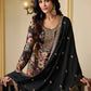 Premium Chinon Silk Digital Print Top and Pant Set with Both Side Embroidery & Lace Border Dupatta