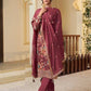 Premium Chinon Silk Digital Print Top and Pant Set with Both Side Embroidery & Lace Border Dupatta