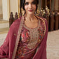 Premium Chinon Silk Digital Print Top and Pant Set with Both Side Embroidery & Lace Border Dupatta