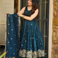 Graceful Gold Crazy Fabric Sharara Suit Set with Intricate Embroidery, Sequence Work, and Coordinated Dupatta