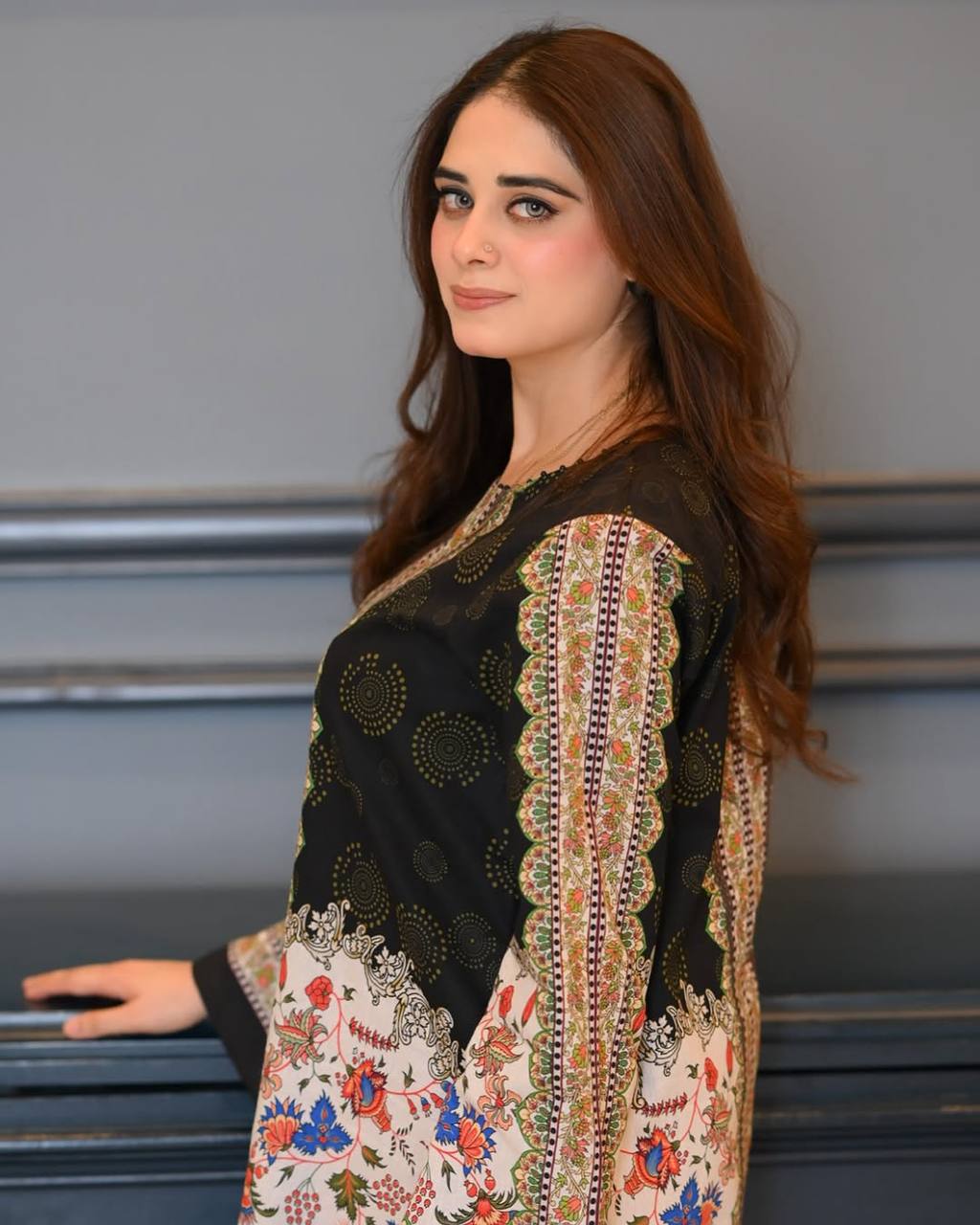 Trendy Digital Printed Pure Crepe Co-ord Set with Sleeves and Elastic Plazzo