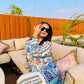 Elegant American Crepe Top and Plazzo Set with Digital Print and Soft Georgette Dupatta