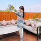 Elegant American Crepe Top and Plazzo Set with Digital Print and Soft Georgette Dupatta