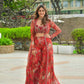 Bollywood Celebritie-Inspired Indo Western Koti Set with Floral Print Plazzo & Blouse