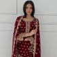 Designer Partywear Georgette Ensemble Featuring Front Embroidery and Elegant Cut Work