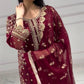 Designer Partywear Georgette Ensemble Featuring Front Embroidery and Elegant Cut Work