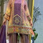 Designer Digital Printed Chinon Ensemble with Real Mirror Work and Lace Border Dupatta