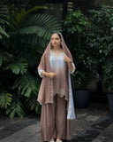 Heavy Faux Georgette Embroidered Top and Umbrella Flair Plazzo Set with Dupatta