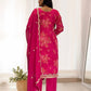 Ready to Wear Designer Suit in Kundan Organza with Hand Mirror and Stone Embroidery