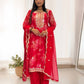 Ready to Wear Designer Suit in Kundan Organza with Hand Mirror and Stone Embroidery