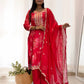 Ready to Wear Designer Suit in Kundan Organza with Hand Mirror and Stone Embroidery