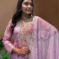 Ready to Wear Designer Suit in Kundan Organza with Hand Mirror and Stone Embroidery