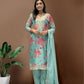 Ready to Wear Designer Suit in Kundan Organza with Hand Mirror and Stone Embroidery
