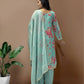 Ready to Wear Designer Suit in Kundan Organza with Hand Mirror and Stone Embroidery