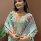 Ready to Wear Designer Suit in Kundan Organza with Hand Mirror and Stone Embroidery