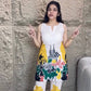 Luxury Party Wear Co-Ord Set in Digital Printed Natural Butter Blue Cotton