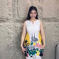 Luxury Party Wear Co-Ord Set in Digital Printed Natural Butter Blue Cotton