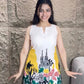Luxury Party Wear Co-Ord Set in Digital Printed Natural Butter Blue Cotton