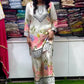 Designer Party Wear Co-Ord Set in Pure Italian Chinon Silk with Floral Print