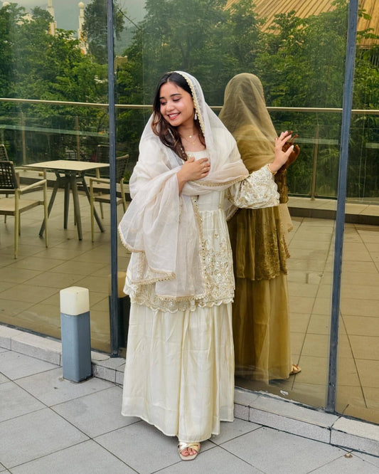 Premium Party Wear Top and Palazzo Set with Fancy Dupatta and Embroidery Work