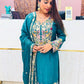 Exclusive Party Wear Outfit with Chinon Silk Sharara and Embroidered Dupatta